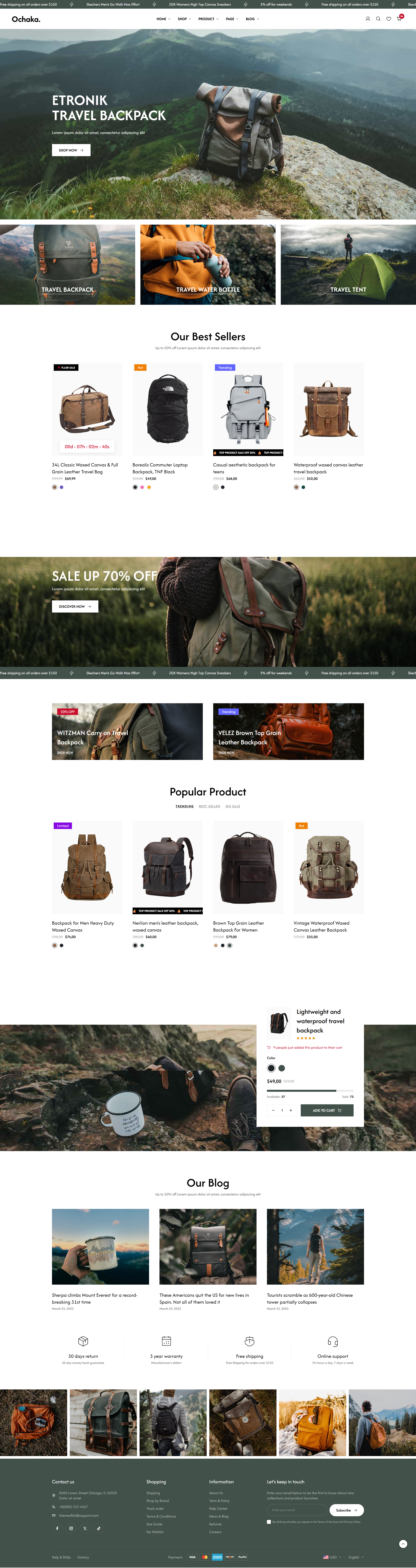 Ochaka-Travel Back Pack