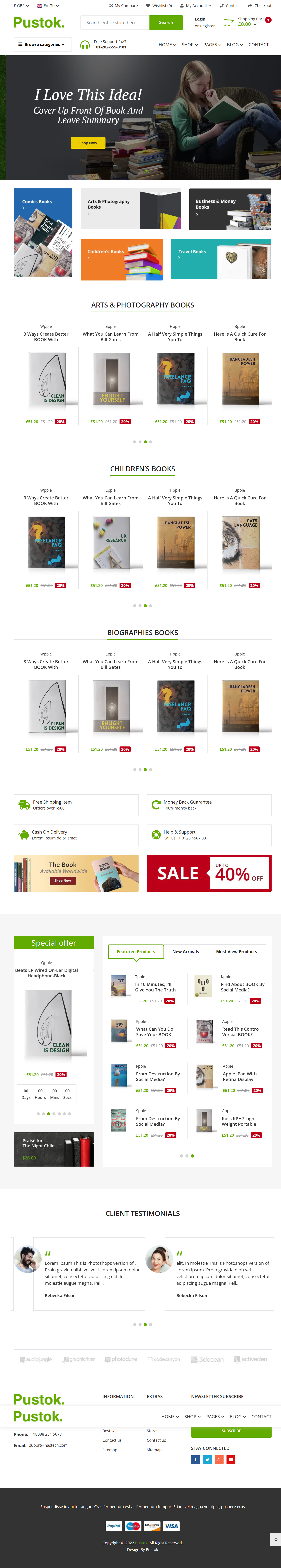 Pustok - Stationary Shop Theme 3