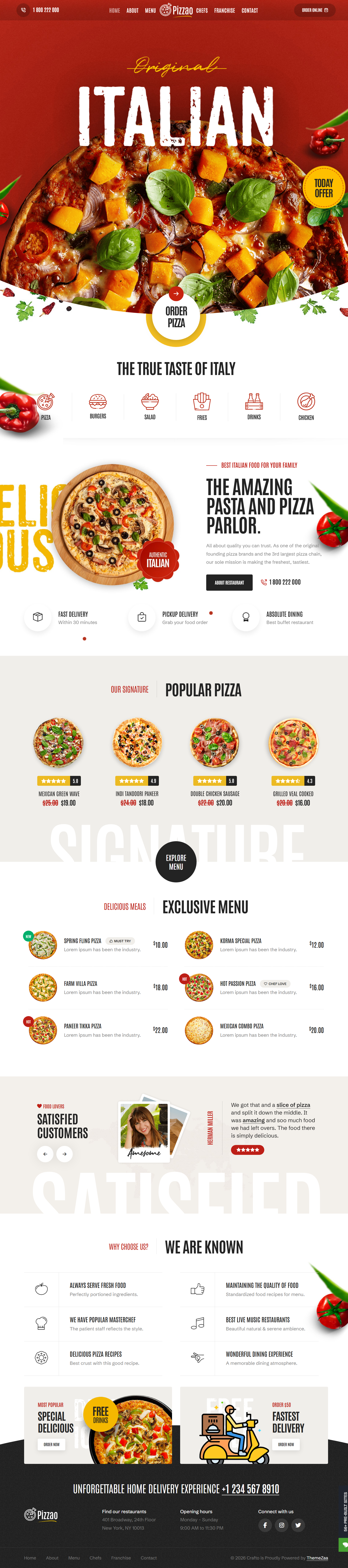 Crafto - Pizza Parlor Theme