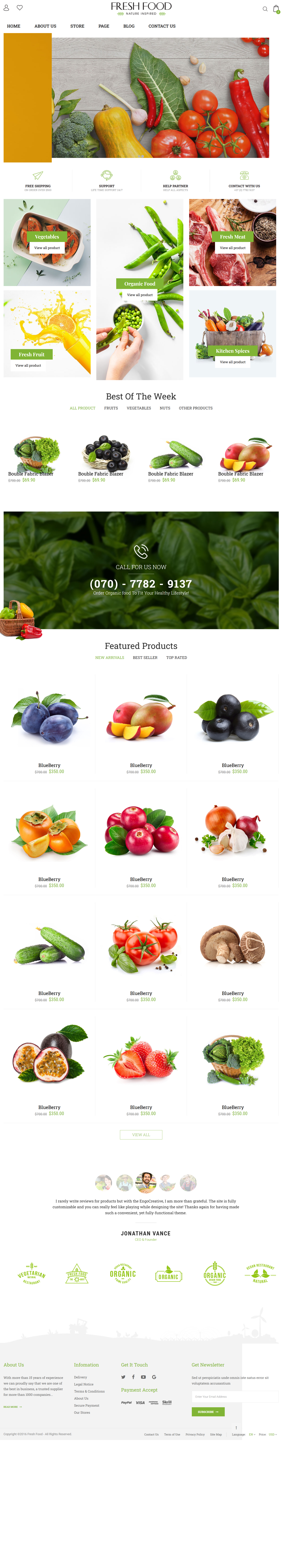 Fresh Food - vegetable shop Theme 2