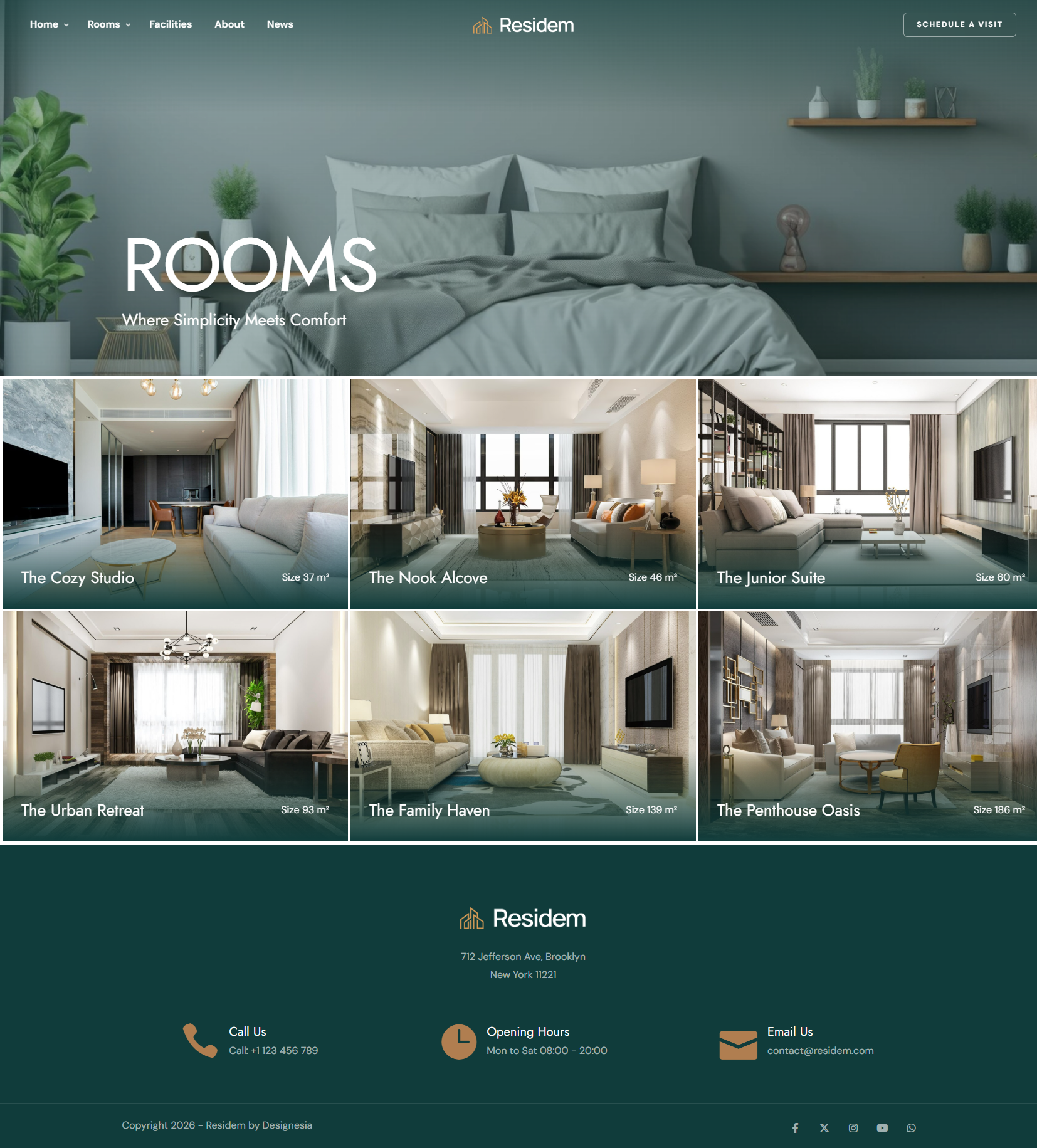 Residem - Rooms 3 Cols Fluid
